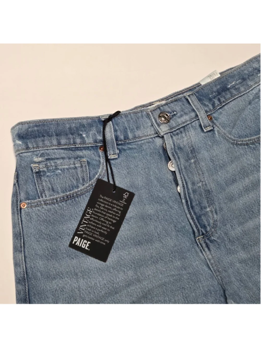 PAIGE Noella Cut Off High Rise Jean Shorts NWT Women's Size 27 Relaxed Fit - Picture 3 of 12